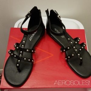 Aerosols Black gladiator sandals size 9